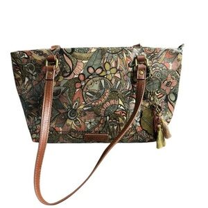 Sakroots Floral Mini Bag with Brown Straps